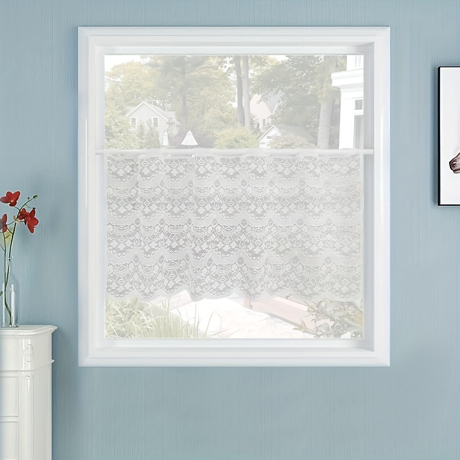 Temu – TEMU 1pc Lace Flower Perforated Curtains Living Room Curtains