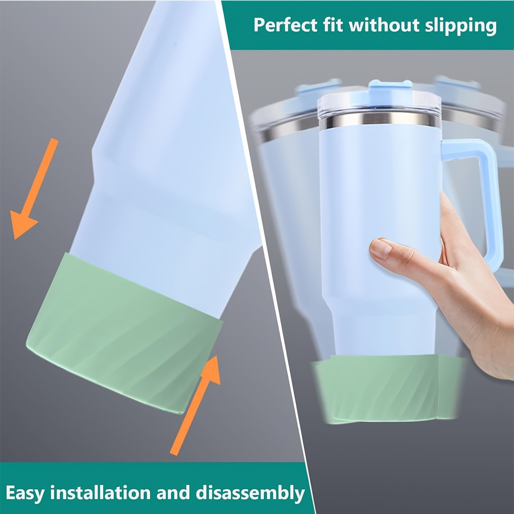 accesorios set de 9 piezas, cubierta   de silicona para   con flores 2 piezas y tapón antiderrame de silicona 3 piezas para vaso tumbler de 40oz con asa para   y 2   y 1 cepillo detalles 3