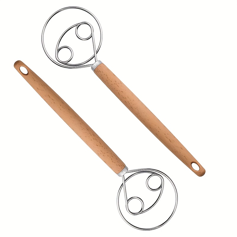 E-shop 2er-Set Teigbesen aus Edelstahl - Antihaftbeschichtung, manueller Nudelmixer zum Backen & Kochen - Unverzichtbares Küchengerät, langlebig &
