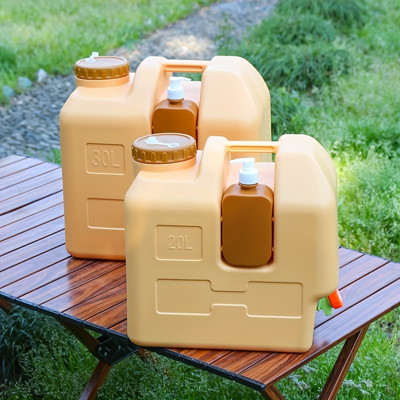 5.28gal/7.93gal Portable Water Storage Bucket with Faucet - Scratch & Impact Resistant, Durable PE Material for Camping, Home, Car - Easy-Fill Design, Camping Essentials, Outdoor Water Container, Secure Lid Feature