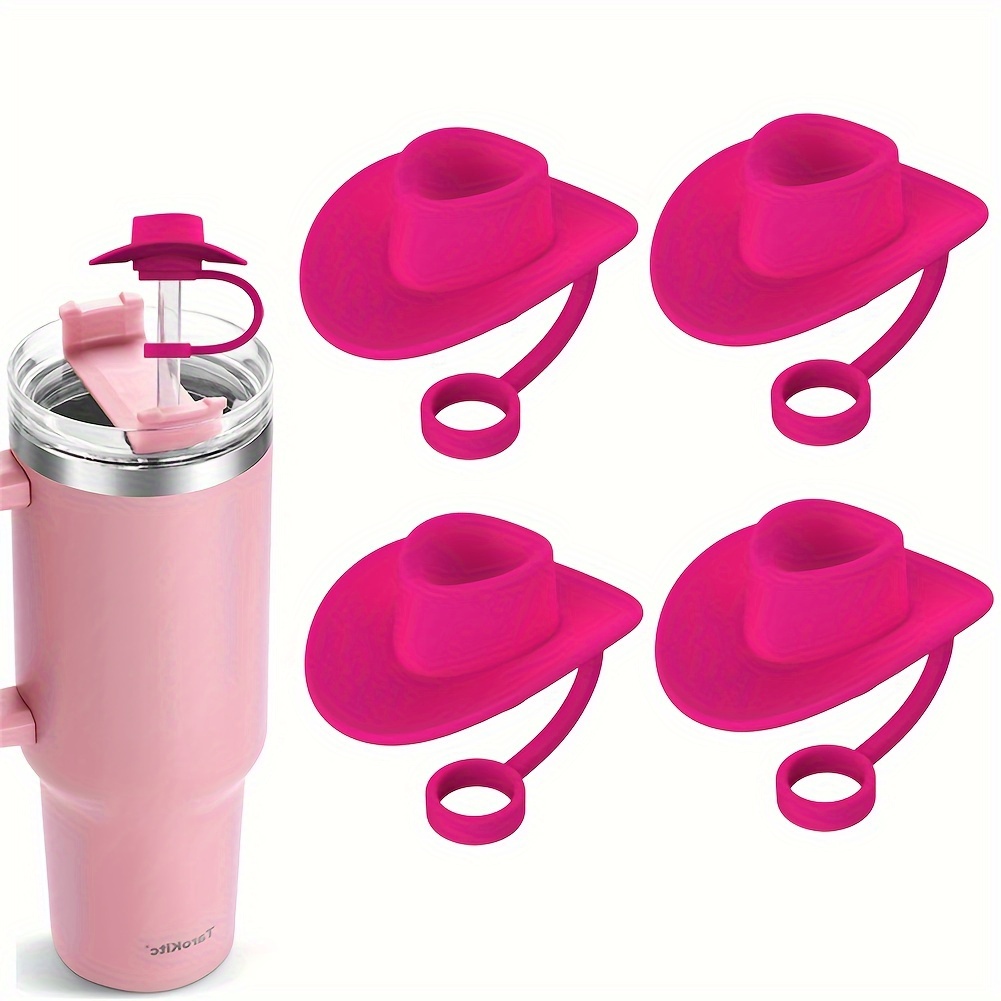 

1pc/4pcs Silicone Cowboy Hat Straw Covers Cap, Compatible With Stanley Cup 30oz 40oz, Cute Funny Tumbler Straw Topper