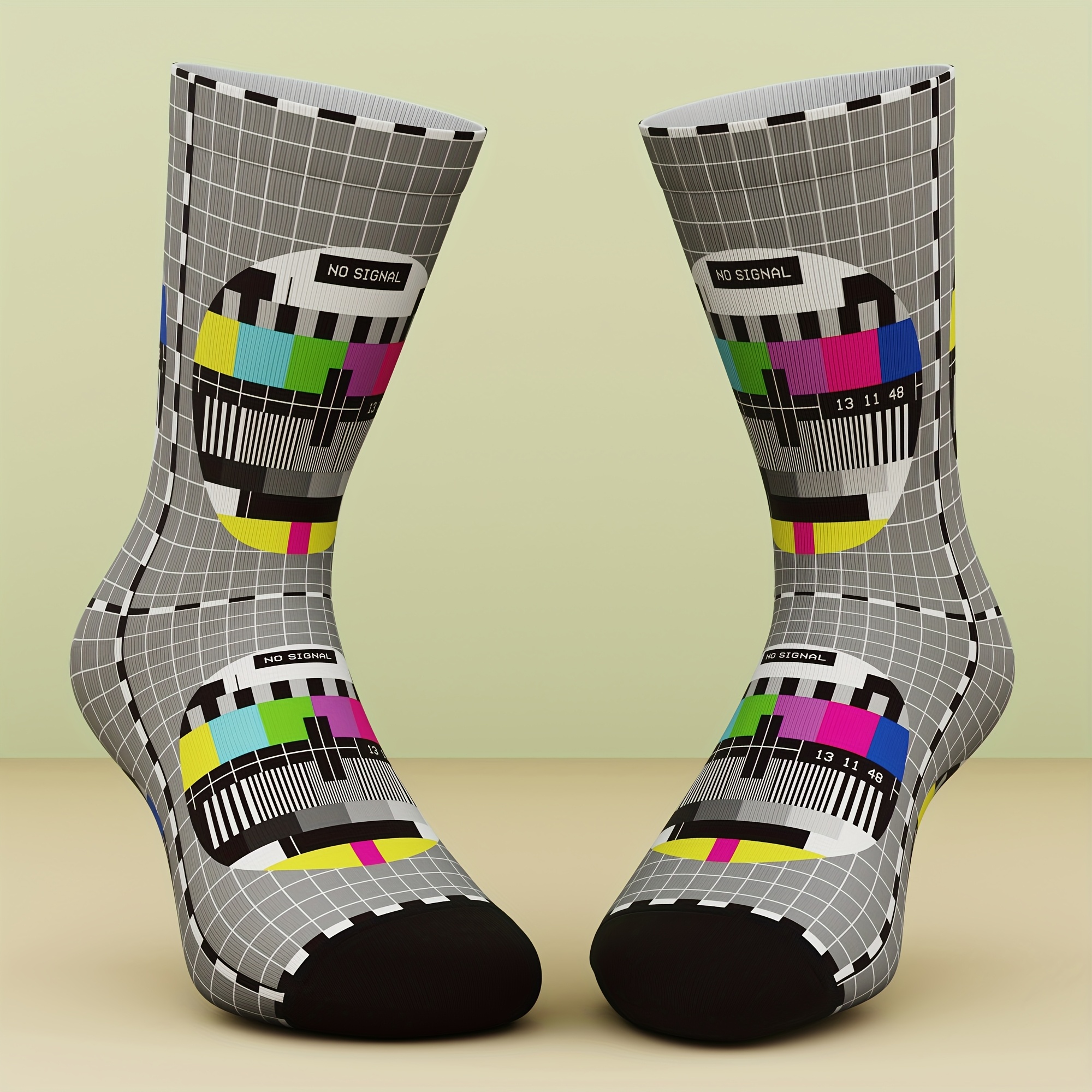 TEMU 1 Pair Of Unisex Socks, Fun Patterns, Fashionable And , Comfortable And Breathable, 3d Digital Printing , Unique Sock Gift, Machine Washable
