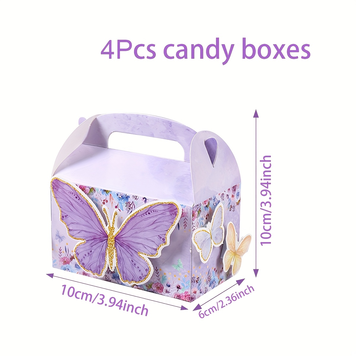 Image of 4pcs Purple Handheld Gift Box, Themed Gift Box, Themed Birthday Party Gifts, Gender Reveal Supplies