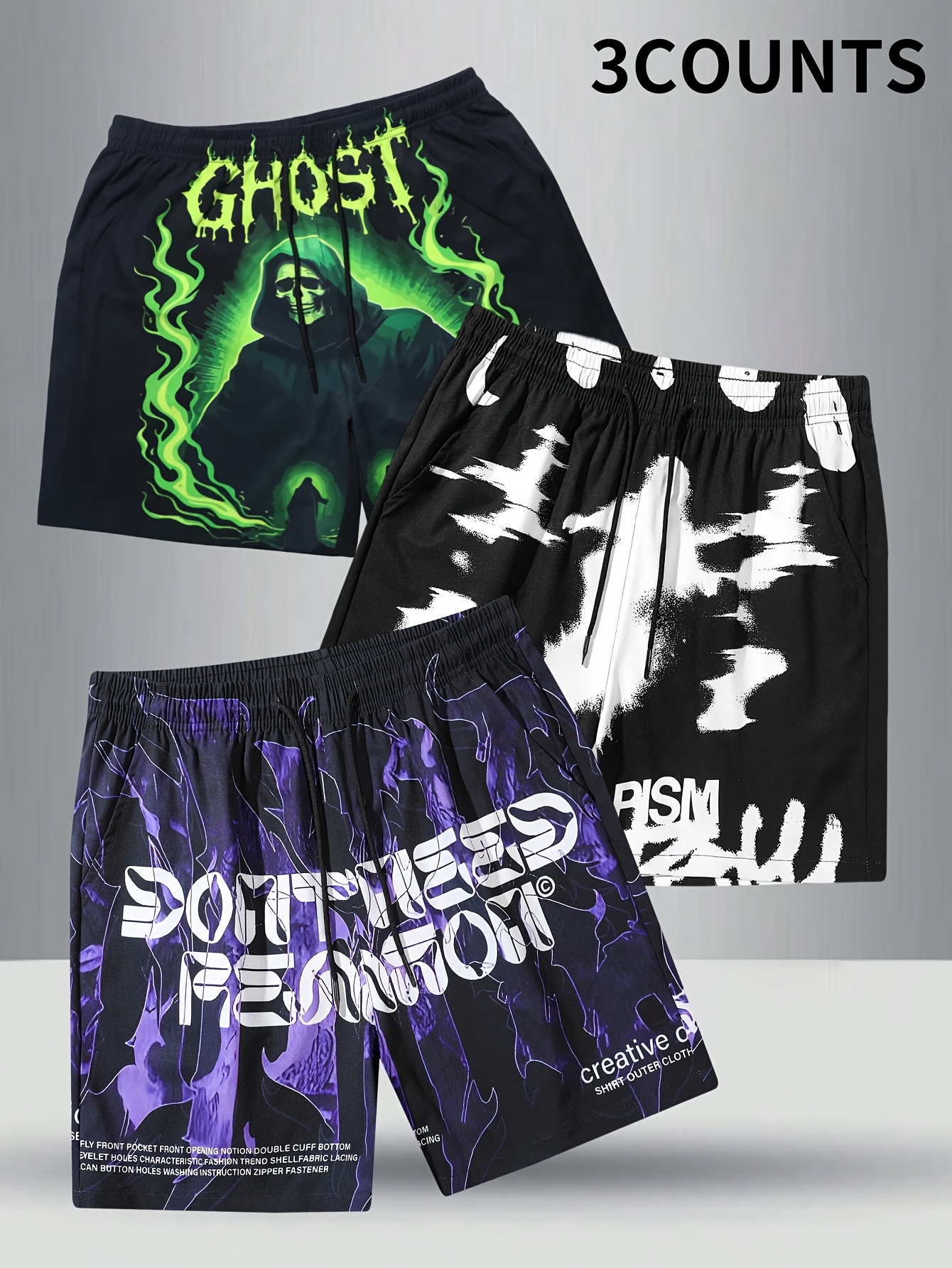 shorts playa estampados casuales modernos hombre 3uds Temu