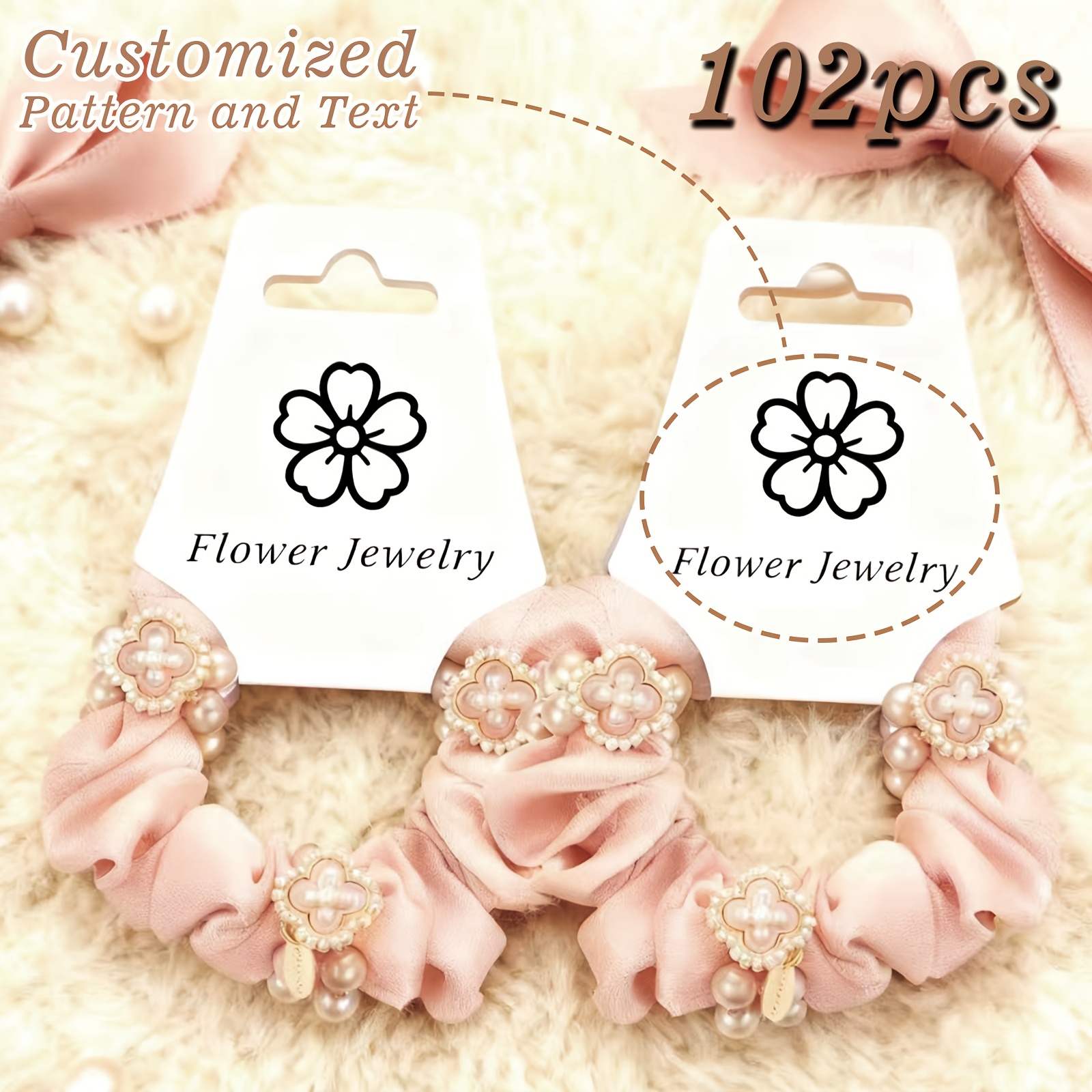 TEMU Tarjetas de exhibición de joyería personalizables 54 piezas/102 piezas, tarjetas plegables para colgar collares, 2 colores y caqui , material