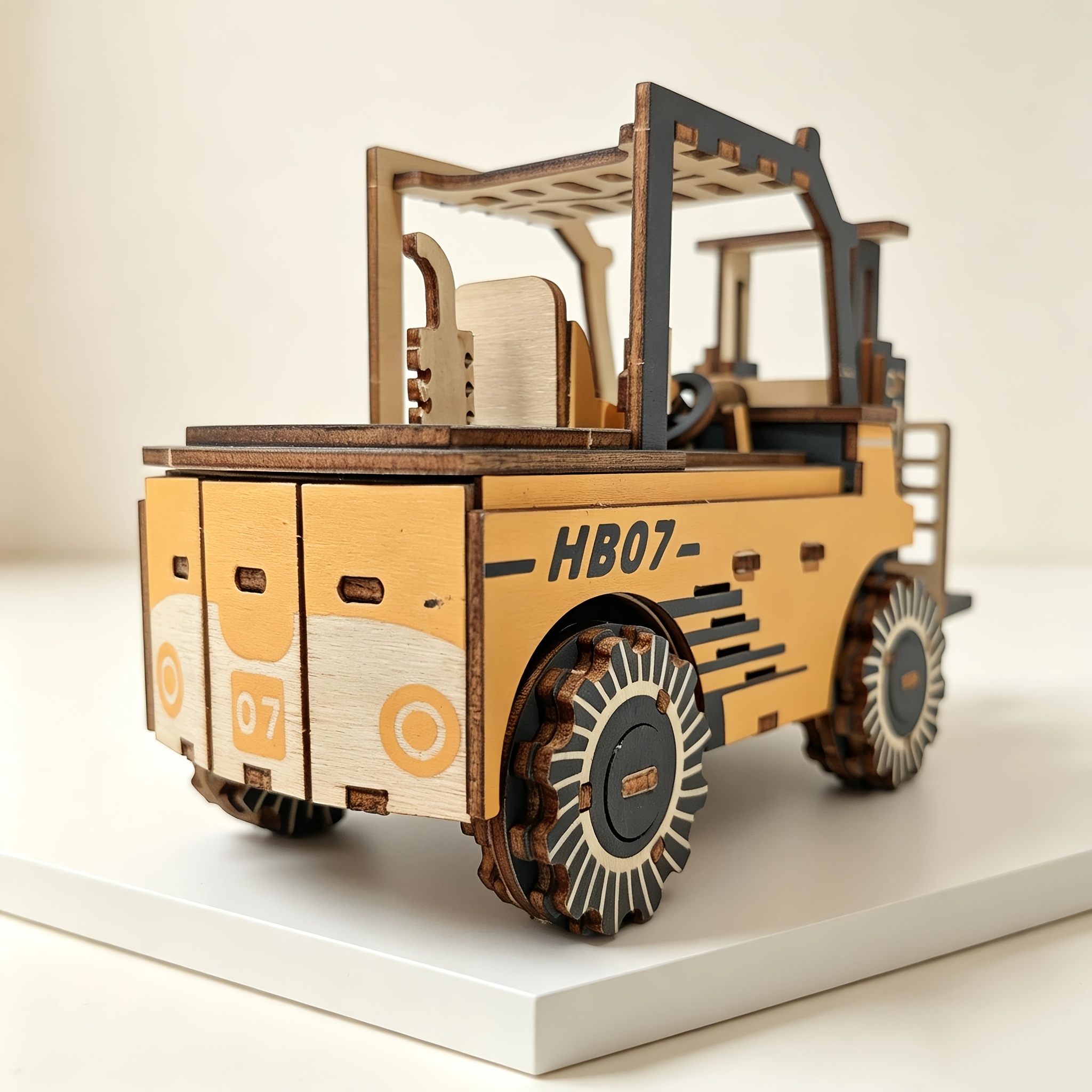 Wooden 3D Puzzle Model (Forklift) | Handmade Assembly