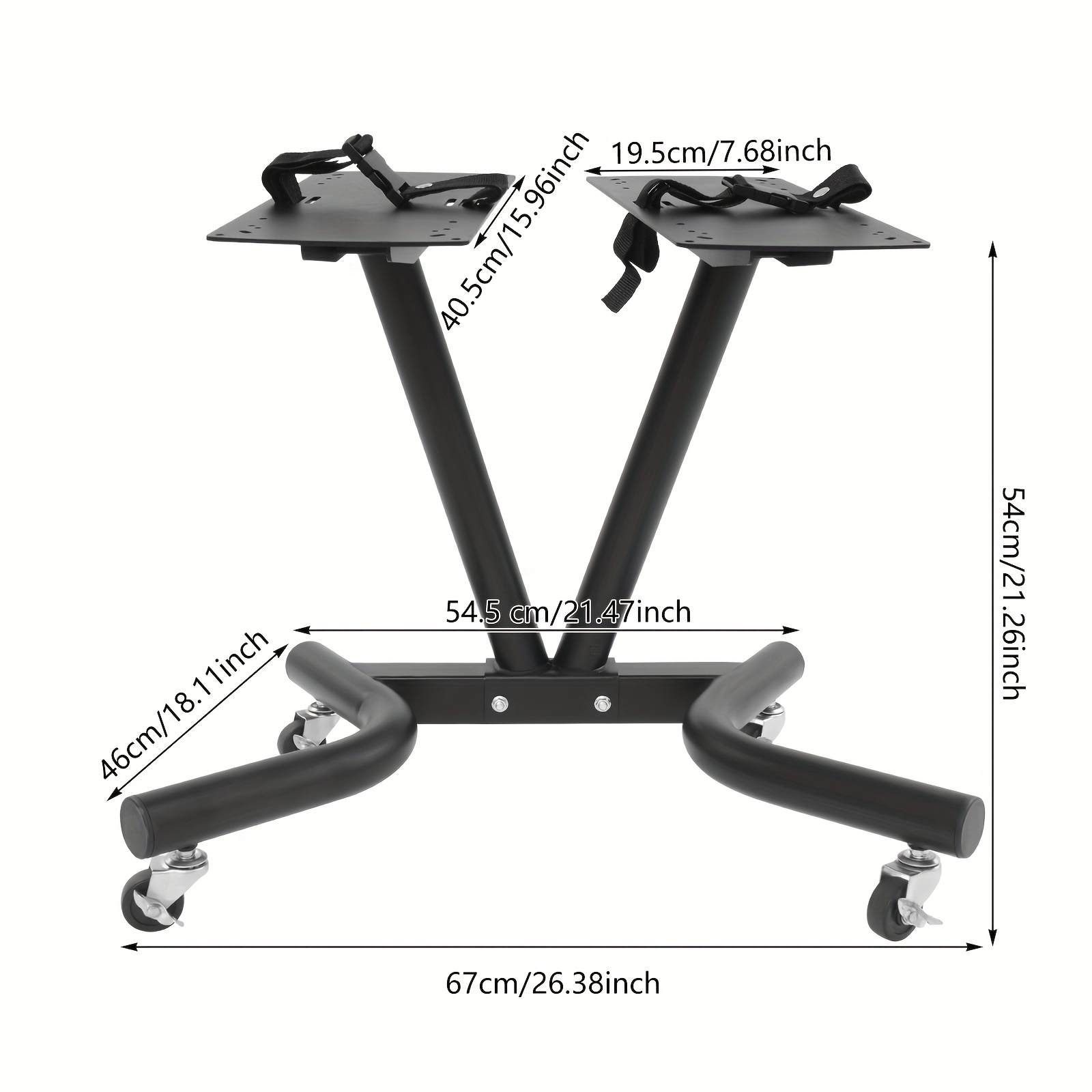 TEMU Black Dumbbell Stand, Dumbbell Rack, V-shaped Dumbbell Rack With Wheels
