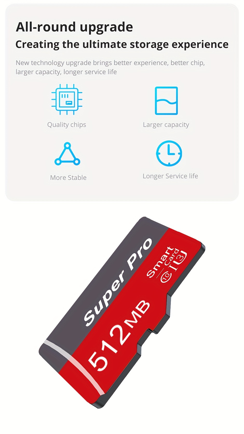 2pcs High-Speed Flash Micro SD Cards, A1/C10/U3, TF/SD Memory Card Set, 8GB, 4GB, 2GB, 1GB, 512MB, 256MB, 128MB, 64MB, for Smartphone, Tablet, PC, Car Audio, Game Console