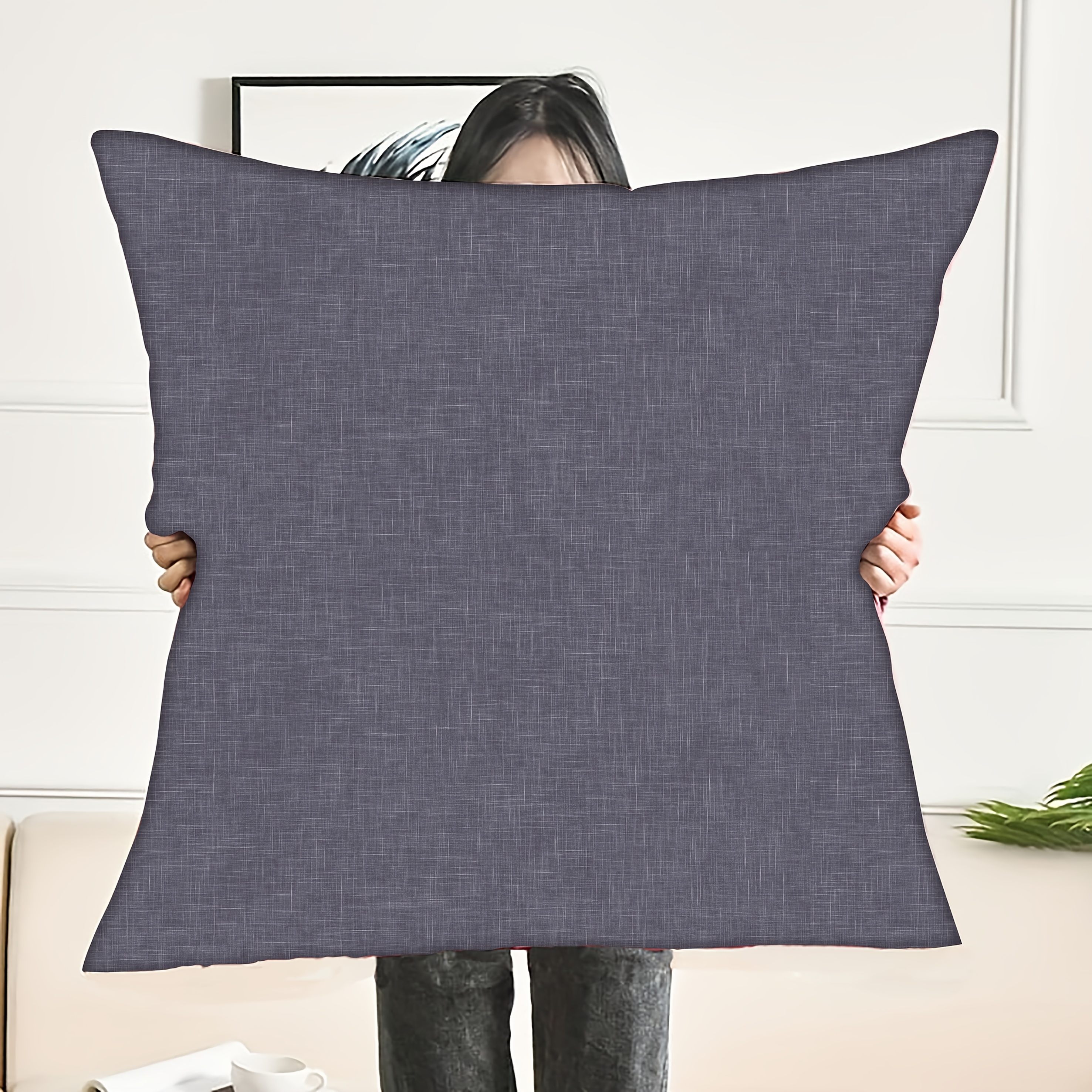 TEMU Housses de coussin grandes dimensions 6 couleurs, style minimaliste moderne, 3 tailles, imprimé numérique HD double face, fermeture éclair,