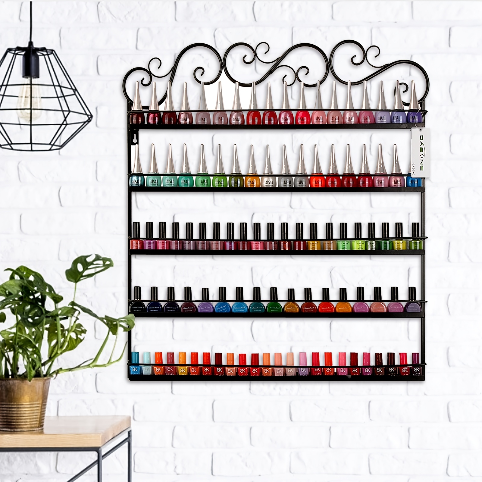 Black Organizer For Nail Polish That Can Hold Up To 50 Bottles, Utility Racks