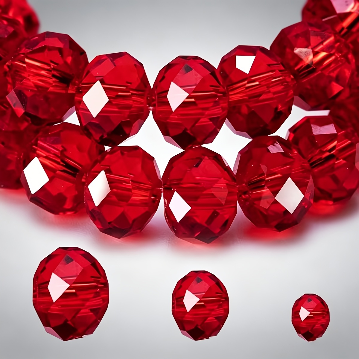 TEMU Perline di rosse tagliate a , perline decorative, accessori per gioielli, perline distanziatrici, accessori per gioielli per braccialetti e