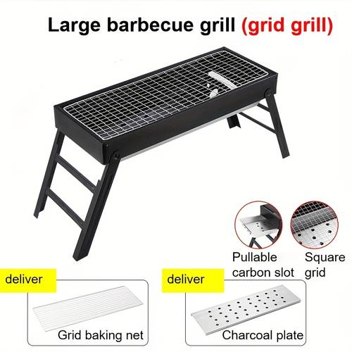 item picture 1pc portable stainless steel charcoal grill foldable bbq stove for outdoor picnics camping paint end