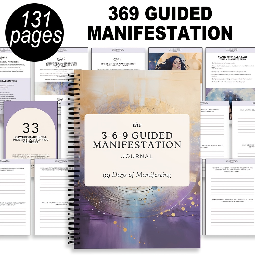 TEMU [369 Diario de Manifestación] - Cuaderno de de Atracción de 131 páginas con Prompts de , Afirmaciones y Ejercicios Guiados | Planificador de