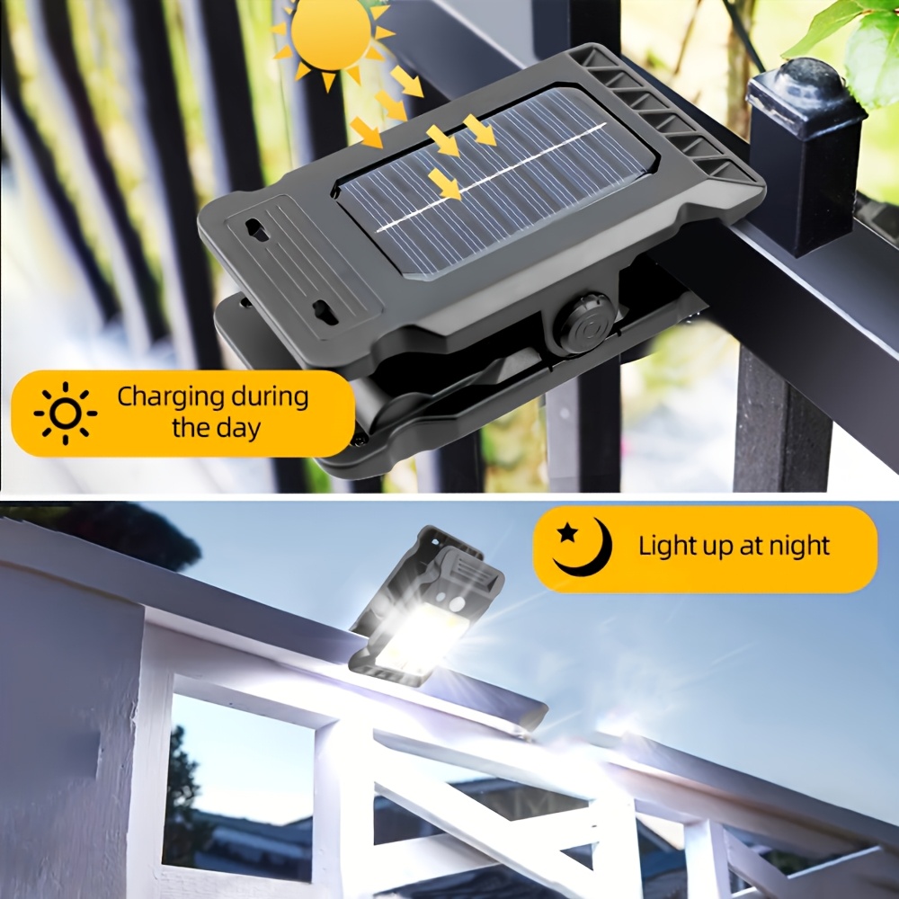 E-shop 2 Stück ultrahelle Solar-Außenleuchte, wiederaufladbare Solar-Ansteckleuchte, Gartenleuchte mit Bewegungsmelder, einstellbare Helligkeit Winkel,