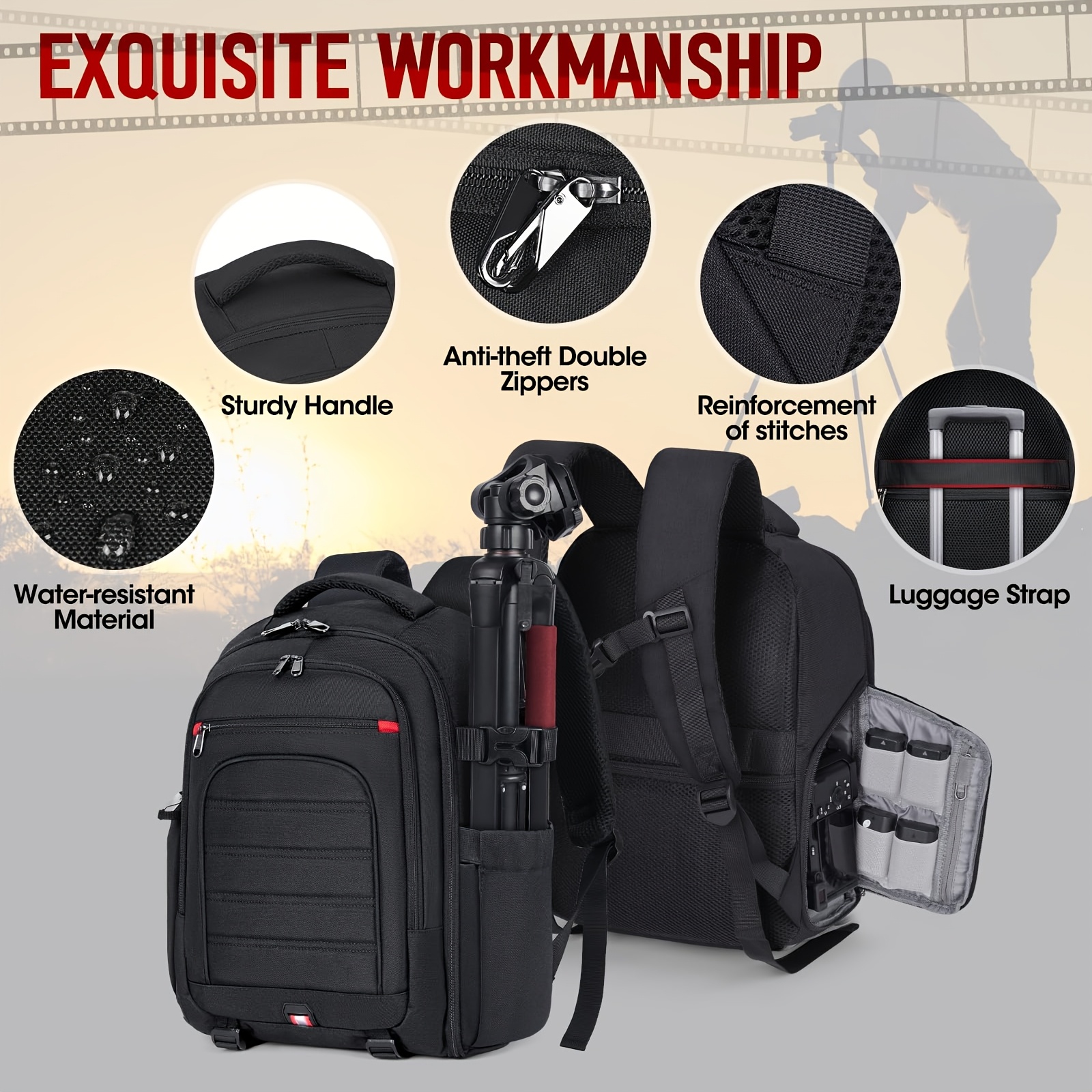 camera backpack camera bag for dslr/slr mirrorless inch laptop