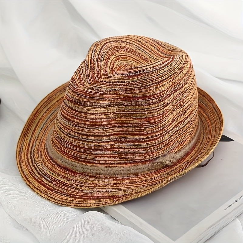 TEMU Lightweight Straw Hat Outdoor Visor Hat, Summer Sun Beach Women Hat, Solid Color Casual Hat