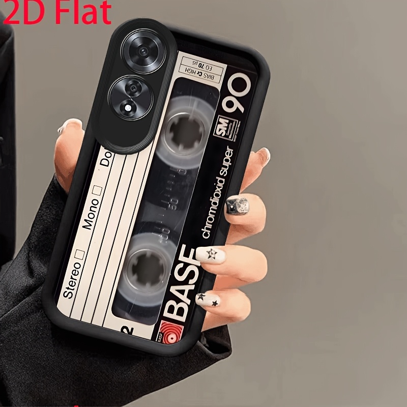 TEMU Phone Case - 2d Flat Music Tape Pattern Suitable For Oppo A3/a3 Pro/a3x/a5/a5