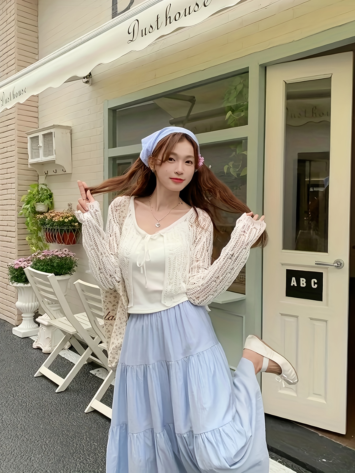 elegant high waist a line tiered skirt women white - Temu Canada