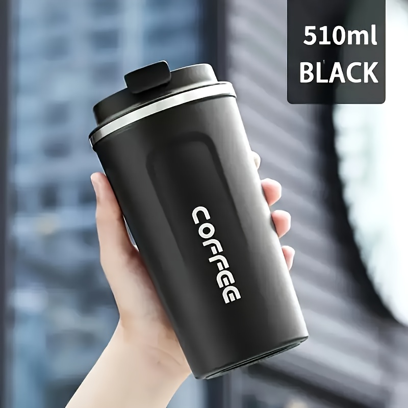 TEMU 1pc 510ml/17.2oz Double-walled 304 Stainless Steel Insulated Travel Mug - Shatterproof Vacuum Water Bottle For Coffee, Tea, Soda - Reusable Tumbler Cup Keeps Drinks Hot Or Cold