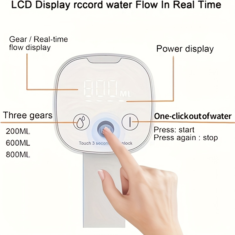 1pc electric water bottle pump, usb rechargeable automatic water dispenser for 11.36-18.93 l bottles, portable camping water pump with 1200mah lithium battery details 3