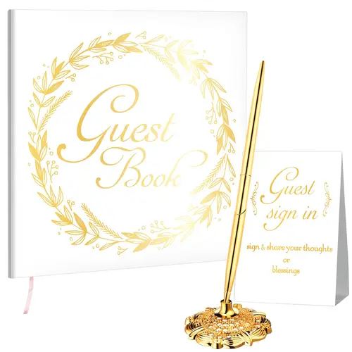 1pc guest book with pen and table cards 9 x 9 inch guest book wedding reception 50 sheets sign in book wedding memory book for wedding party bridal shower guest