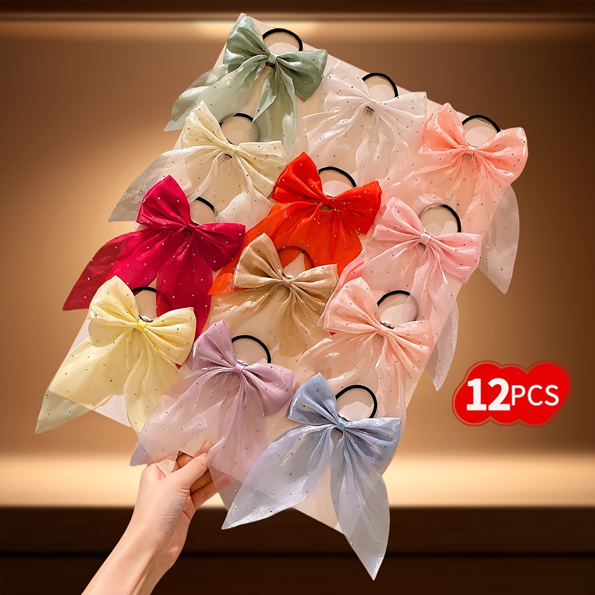 

12- Bow , Embellished , Polyester Accessories , For &