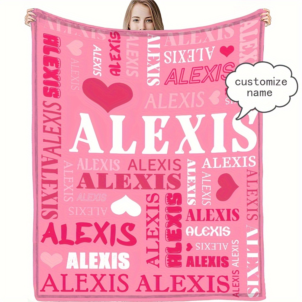 

Custom Personalized Name Throw Blanket 1pc - Soft, Skin-friendly Fleece Blanket For Bedroom, Lightweight For Sofa, Multipurpose For Home/picnic/travel - , Machine Washable, , All - Ideal Gift For