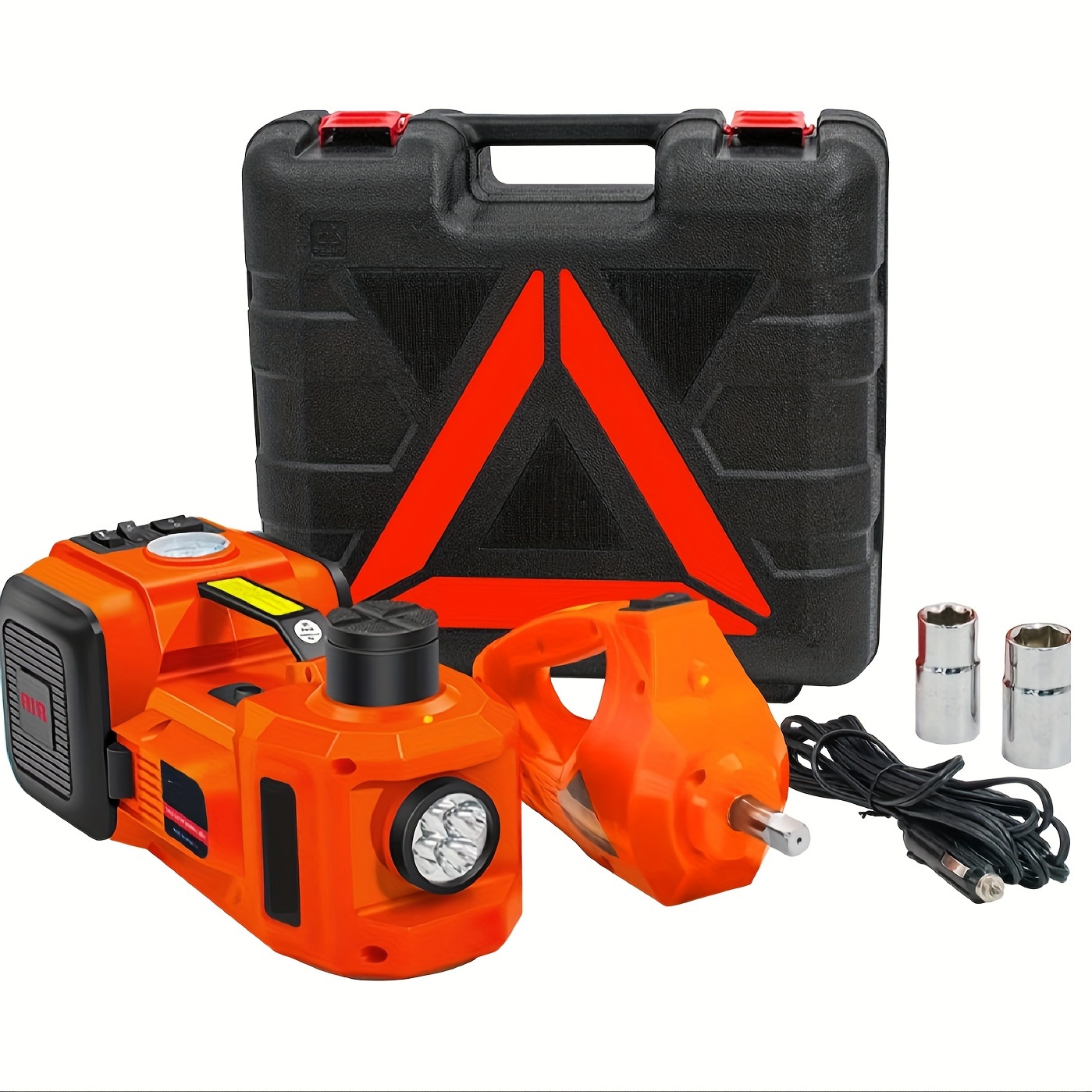 TEMU Electric Car Jack, 5 Ton/ 11023 Lbs Hydraulic Car Jack, Portable Car Jack Lifting With Built-in Inflatable Pump And Led Light, Car Jack For Suv Mpv Sedan Truck Change Tires Garage Repair