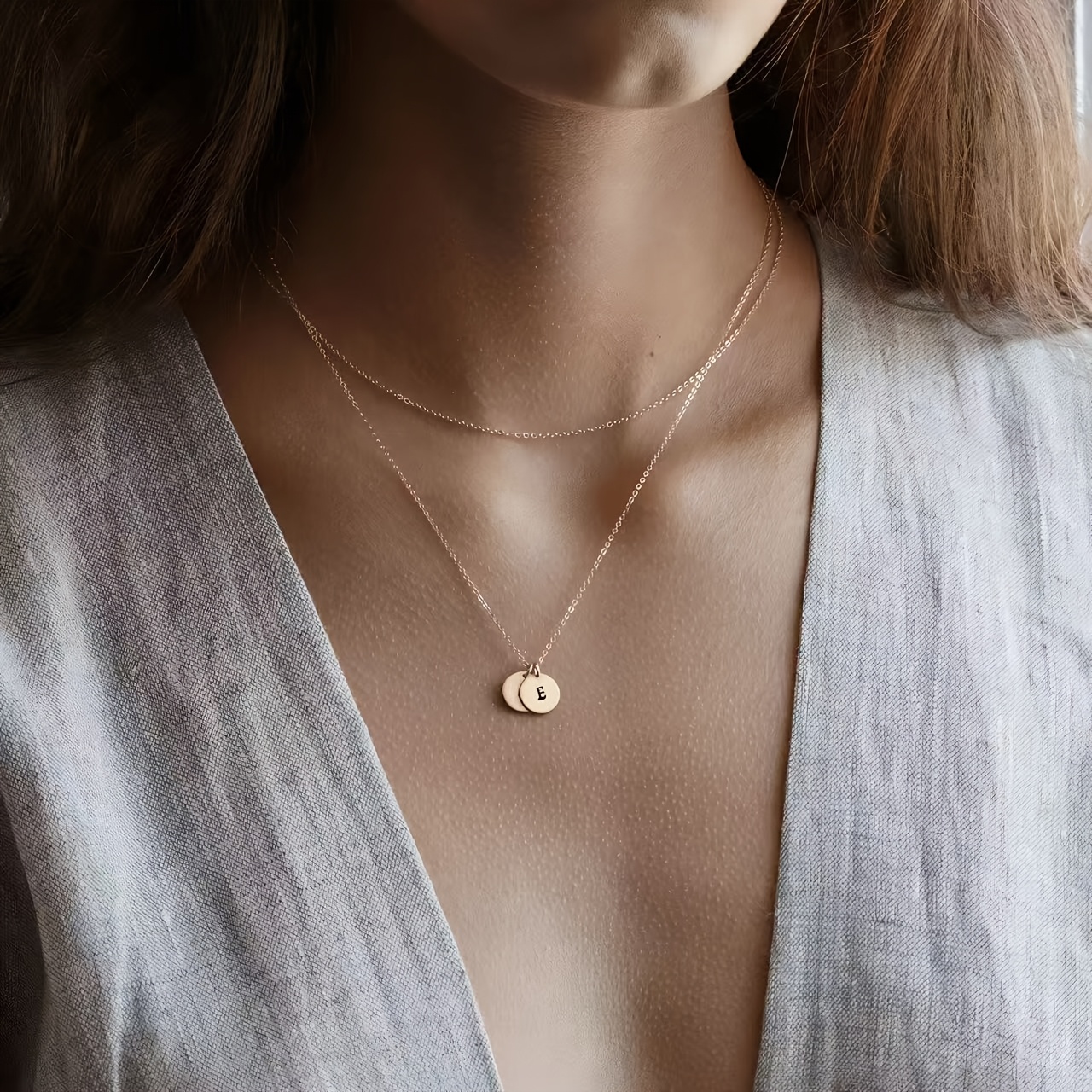 

Collier personnalisé élégant en acier inoxydable plaqué or avec , pendentif lettre personnalisé mignon, idéal pour un et un cadeau de Noël, bijou toutes pour maman, , famille