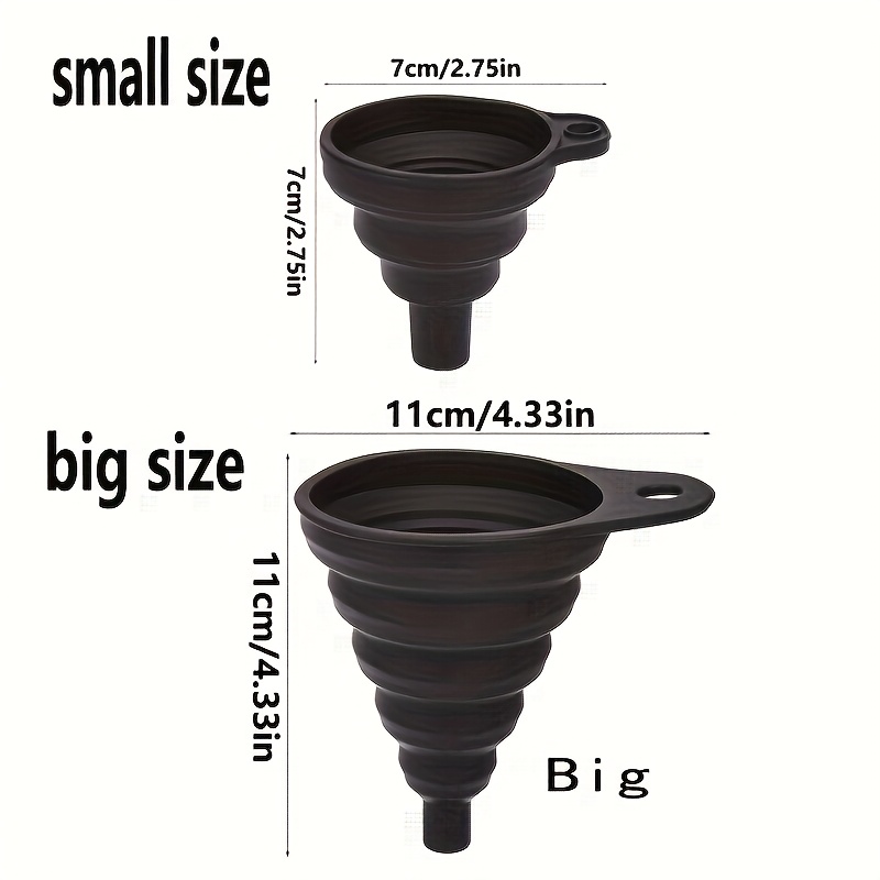 TEMU 2pcs Silicone Funnel Set With Retractable Long Neck, Ideal For Oil - Essential Car Maintenance Tool, Automotive Maintenance Essentials||durable
