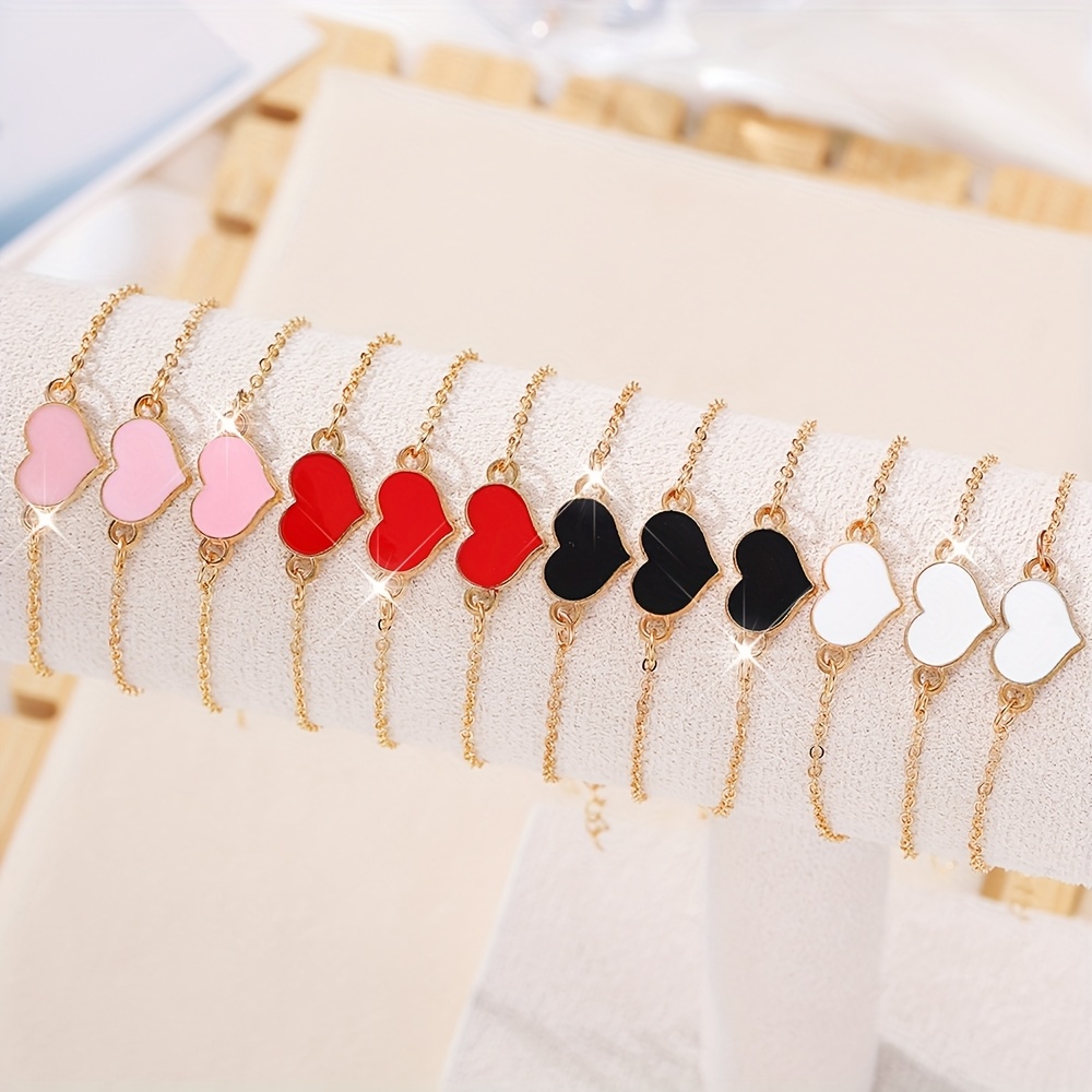 Heart Alloy Bracelet Set