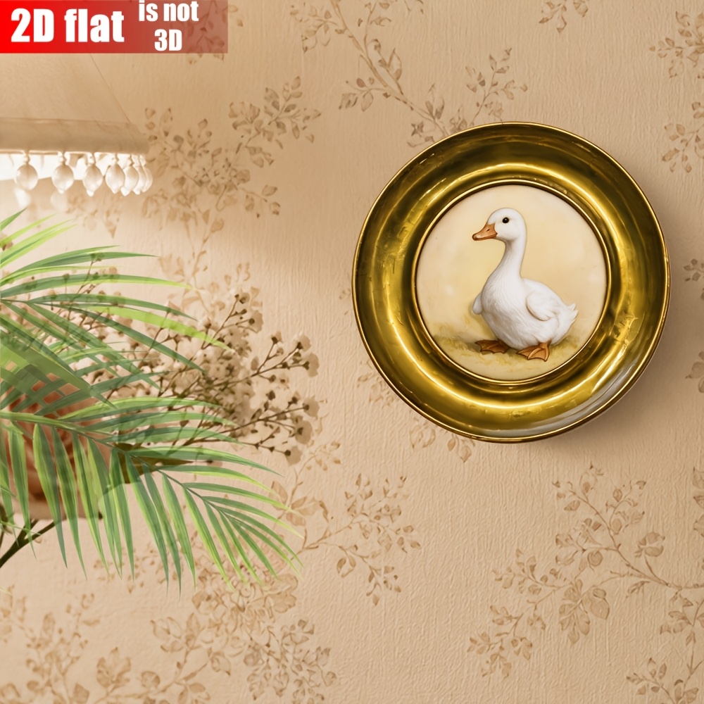 2D Flat Wooden Hanging Sign with Vintage Golden Pattern Frame