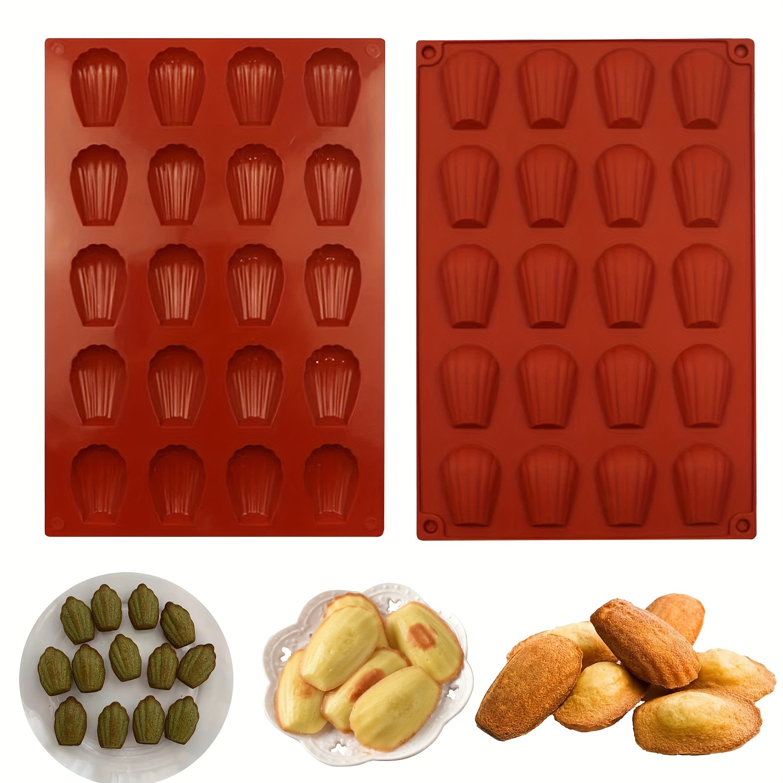 Kuva tulossa: TEMU 2er-Set Antihaft-Silikon -Formen - 20-Fach Muschelförmige Backformen für köstliche Tonstrukturierte Desserts, Langlebig & Leicht zu Reinigen, für Heimback-Enthusiasten, Silikon-Backformen