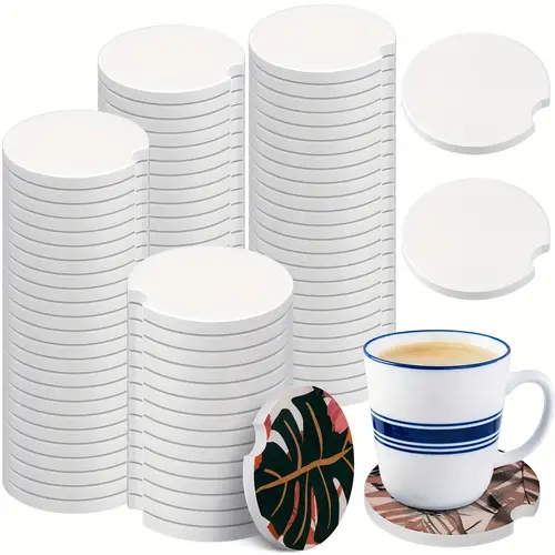ceramic car sublimation blanks cupholders sandstone for car cup with finger notch for easy removal ceramic auto cupholder keep vehicle from cold drink sweat stain spill 50pcs