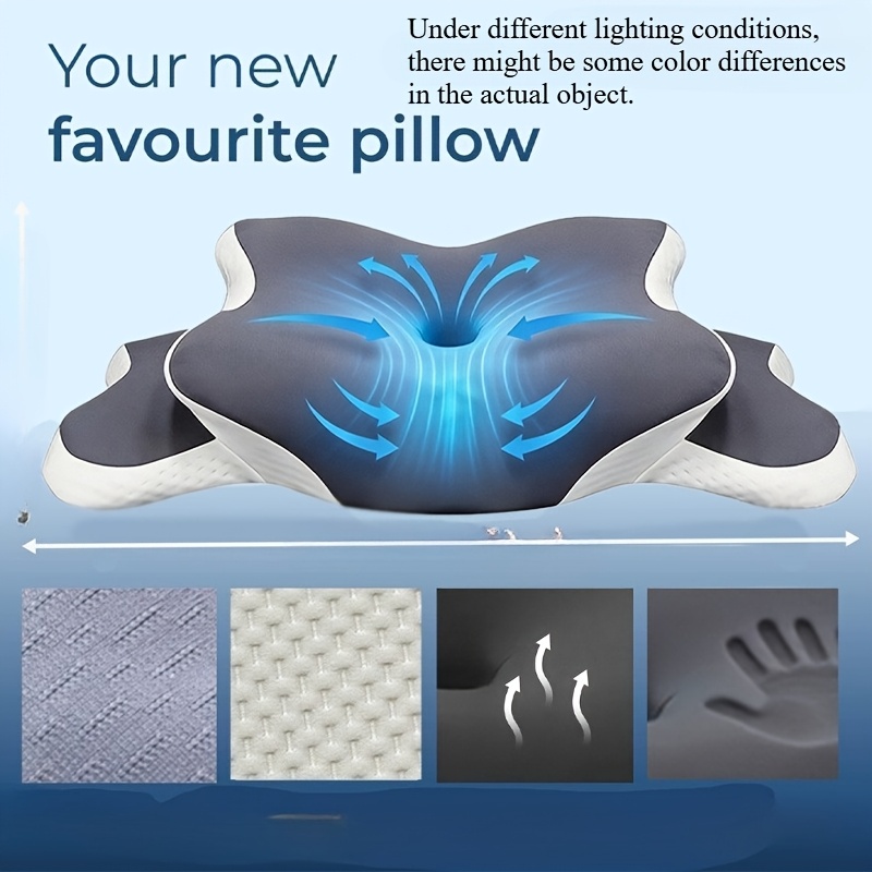 TEMU 1 oreiller cervical de papillon, ergonomique, lavable, adapté aux de sommeil sur le , sur le dos et sur le ventre. C'est un oreiller
