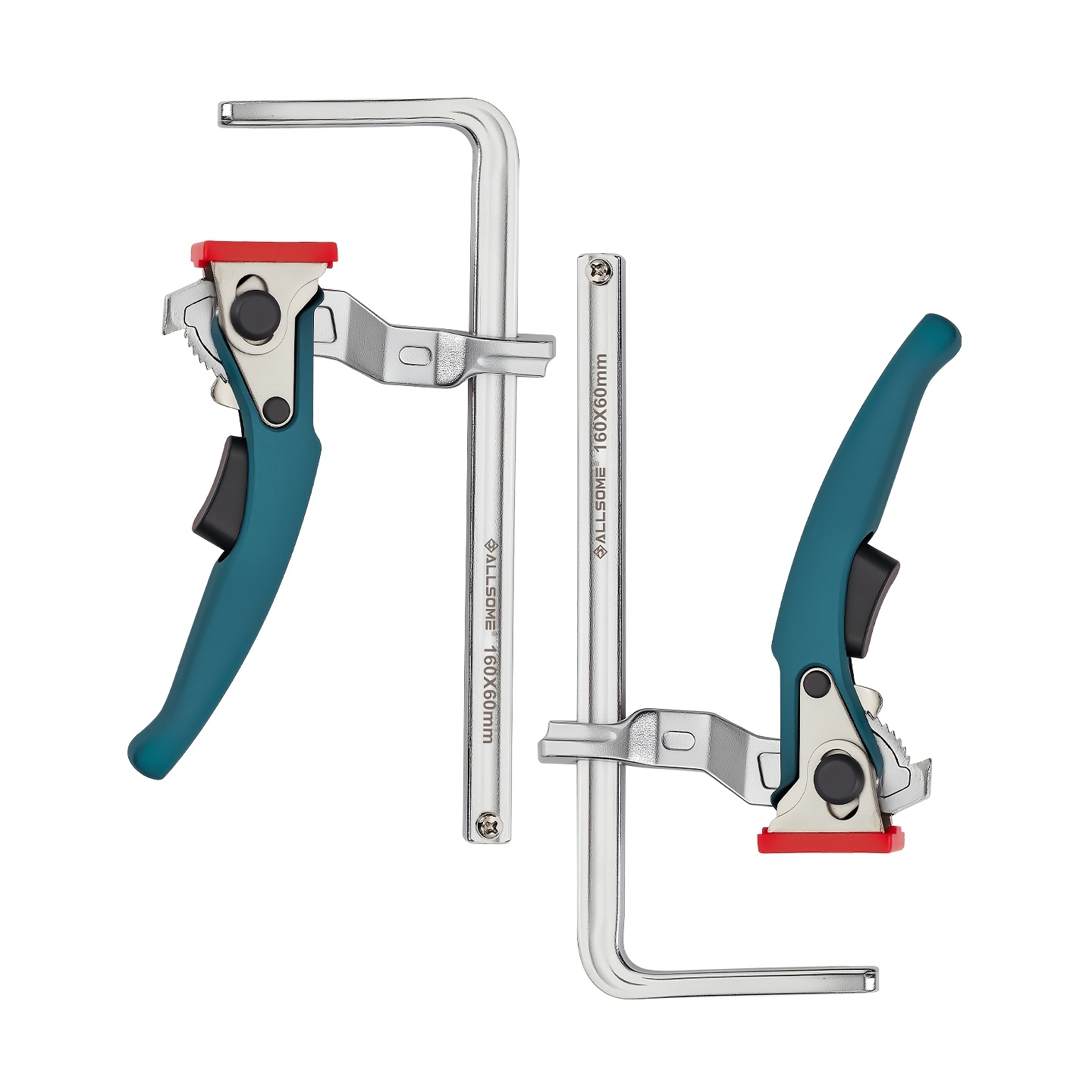 E-shop Allsome 2er-Set Schnellspanner Ratschenschraubklemmen, 160x60mm - Langlebige Aluminiumlegierung, Ideal für Holzbearbeitung & Führungsschienen