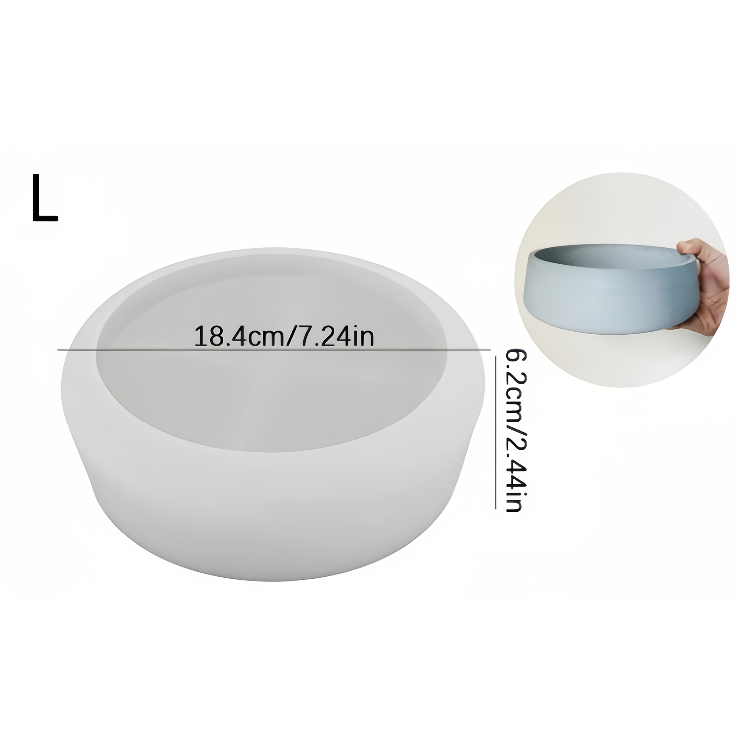 TEMU A Round Storage Bowl Silicone Mold, Plaster Storage Bowl Mold, Clay Mold, Concrete Candle Container Mold, Succulent Pot Mold, Cement Plaster