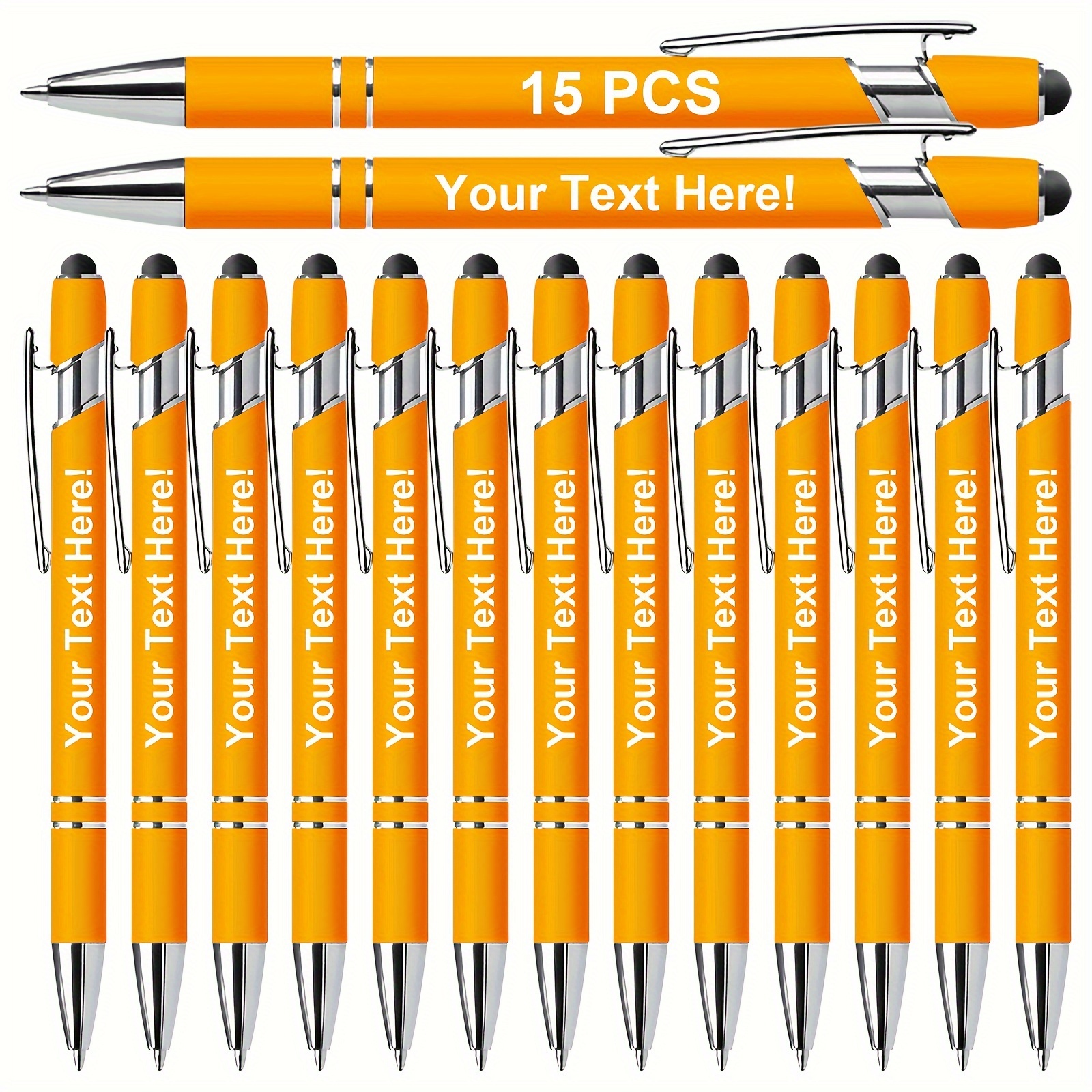 15 personalized ballpoint pens custom pens with handwriting custom metal printed pens with black ink lightweight retractable great custom gift idea Product details 3