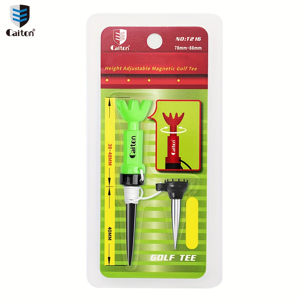 TEMU Caiton 1pc Height-adjustable Golf Tee, 78-88mm, 360° Rotating, 8-claw Design, 4 Color (optional) Stable & Durable, Shock-resistant.