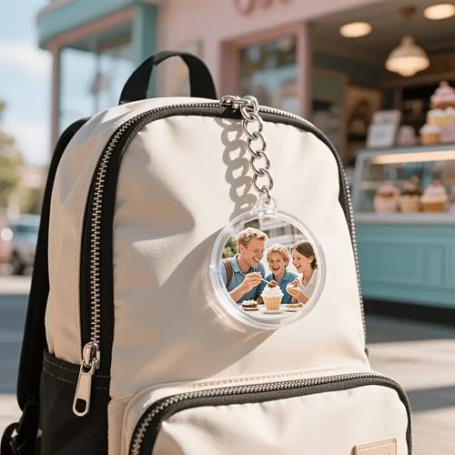 gift for her him custom acrylic keychains bulk order support photo logo text personalized customization round key rings are suitable for backpacks car keys events parties brand promotion