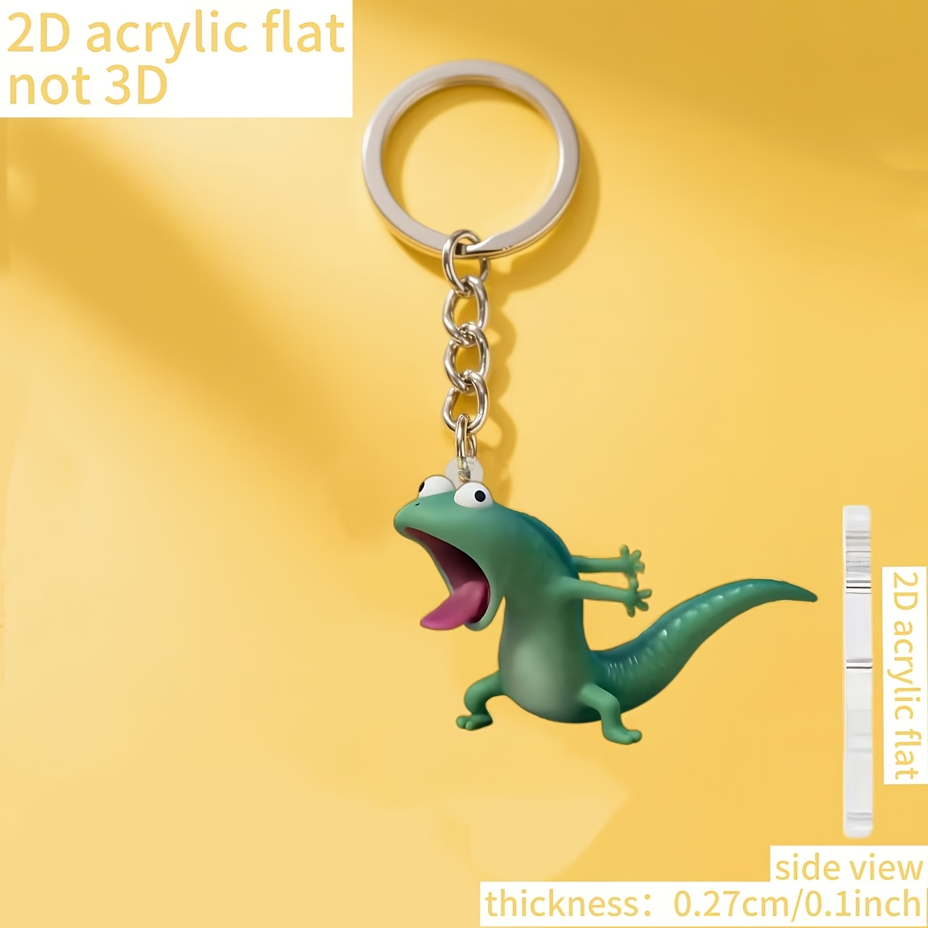 E-shop 2D-Flach, [2D-Flach] . Acryl Abstrakter Eidechse Tom Schlüsselanhänger, Schlüsselring, Feiertagsgeschenk Dekorativer Schlüsselanhänger,