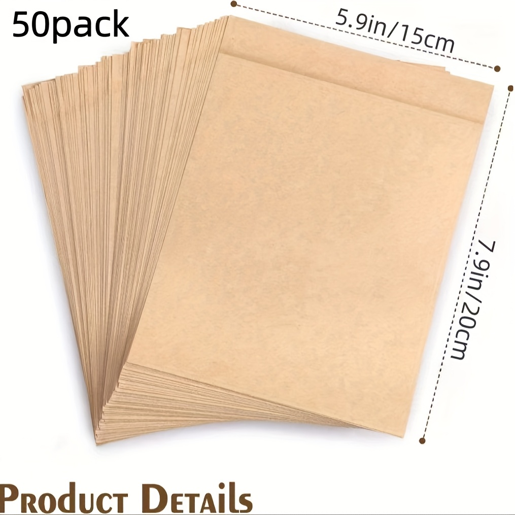 TEMU 50pcs Paper Bags, Lunch Bags - Unbleached Small Baking Paper Bags - For Snacks, Burgers, Sausages, Pastries, Donuts, Bread, Great For Food