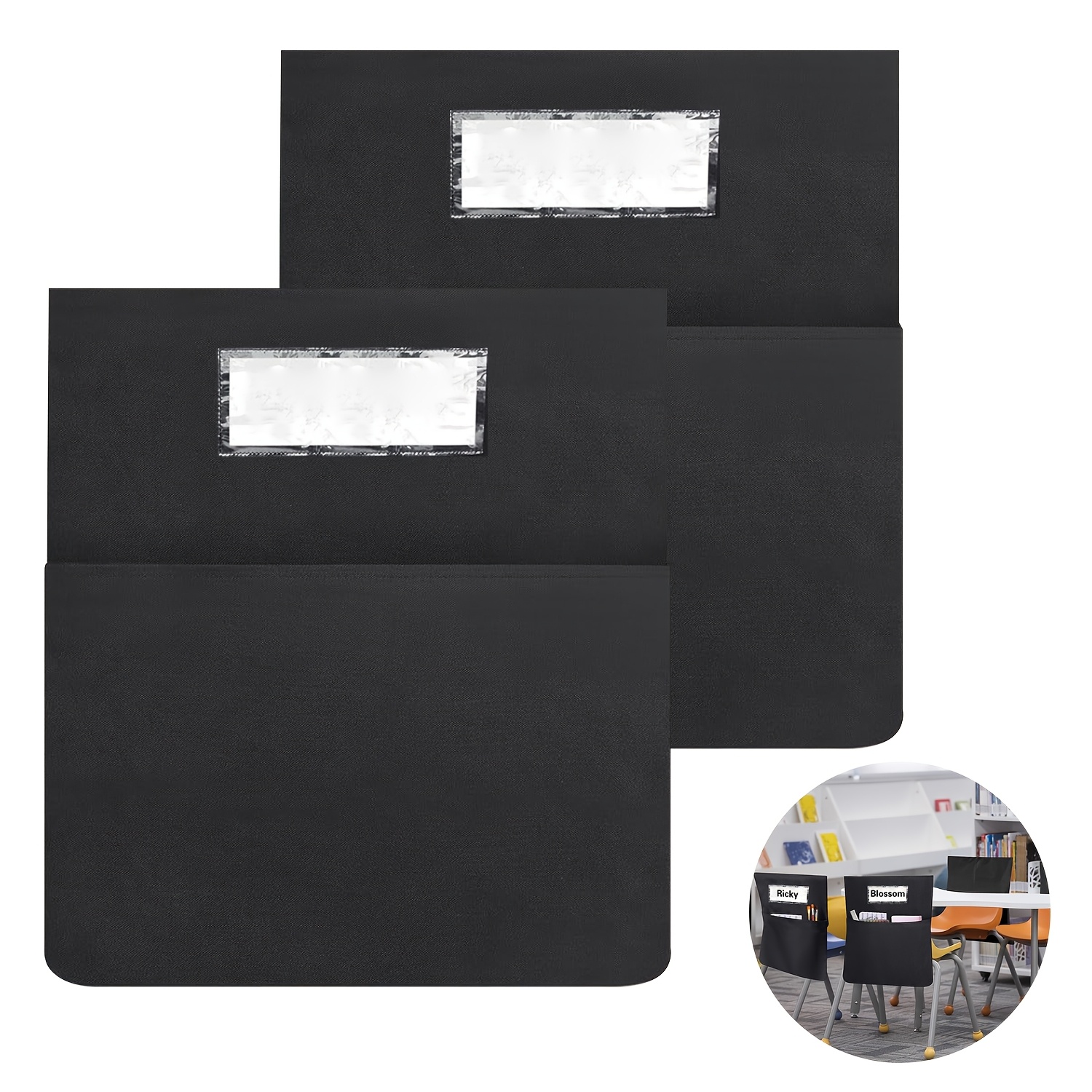 12 Pack Chairback Buddy Pocket Chart, Chair Pockets For Classrooms Seat Pocket Chart With 3 Heavy Duty Storage Pocket