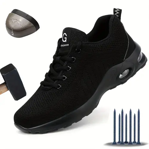 fashionable breathable soft sole air cushion anti smash and anti puncture work shoes