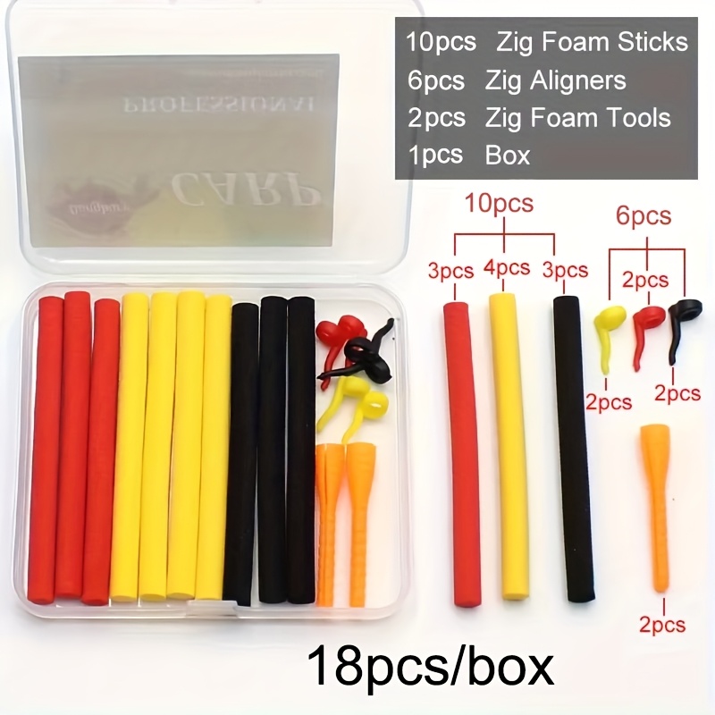 E-shop Avlcoaky 18 Stk./Box Angelzubehör für Zig Rig Schaumstoff Haken Linien Ausrichter Werkzeug