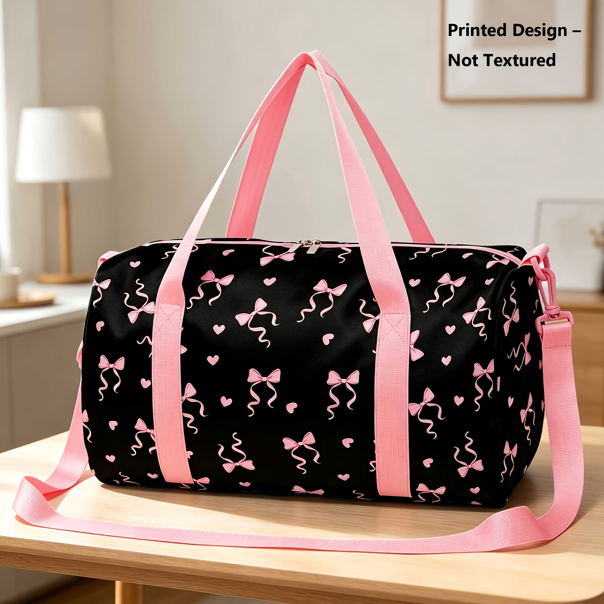TEMU Printed Design - Not Textured. Large Capacity Travel Bag, Women's Shoulder Tote Bag, Handbag, Luggage Organizer Bag, Sports/gym/yoga Bag, Travel