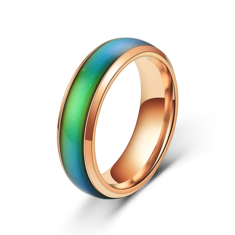 4pcs Temperature Sensitive Waterproof Color Changing Rings Set
