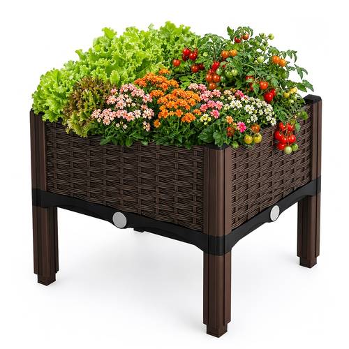 legged raised garden bed classic plastic planting box suitable for outdoor use ideal for planting flowers vegetables and herbs lightweight and durable raised garden bed with multi component designsold by wndys dream