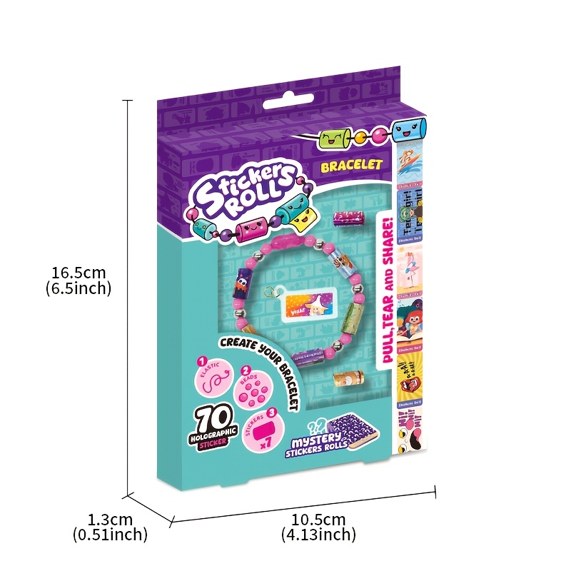 TEMU Sticker Bracelet Set - Includes 70 Stickers, Including 2 Rolls Of Mysterious . This Is A Perfect Bracelet For Girls To Wear And Share. Ideal For