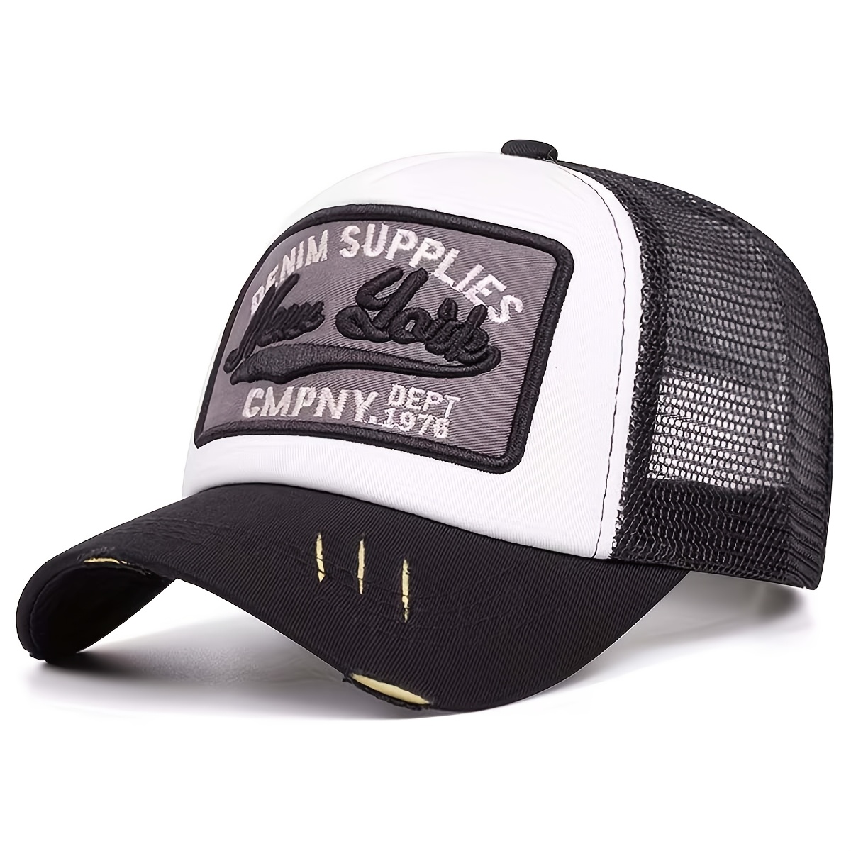 TEMU 1/2pcs Unisex Retro Style Truck Driver Inspired Baseball Cap - Lightweight And Breathable Mesh Back With 3d Letters And Nyc Taxi Badge, Multi